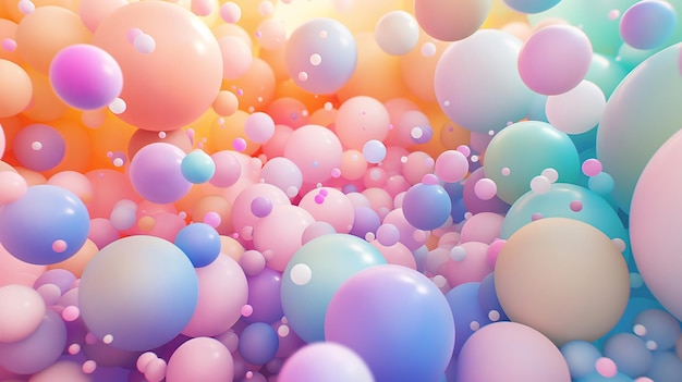 Colorful balloons floating in the air