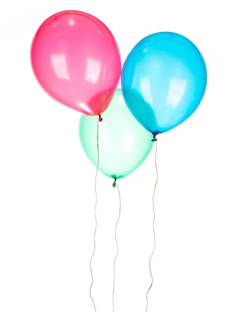 Colorful balloons isolated on a white background.