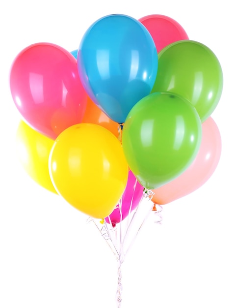 Foto palloncini colorati isolati su bianco