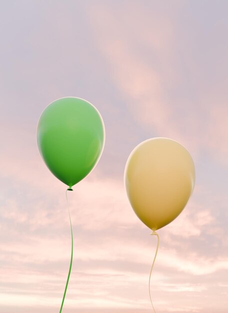 Colorful balloons on sky background