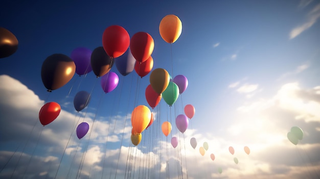 Colorful balloons in the sky