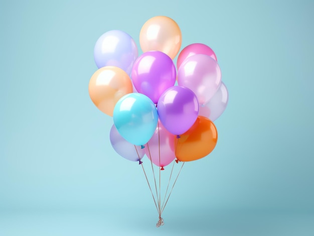 colorful balloons on solid background