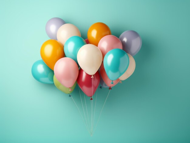 colorful balloons on solid background