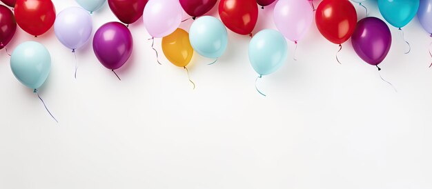 colorful balloons on a white background with space for text It can be used as a background for