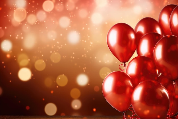 Красочные воздушные шары с фоном боке фон празднования дня рождения