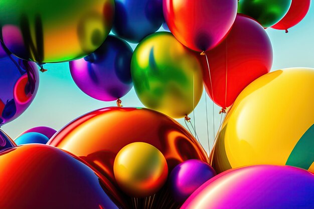 Photo colorful balloons with bokeh background