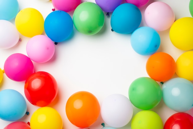 Colorful balloons with copy space