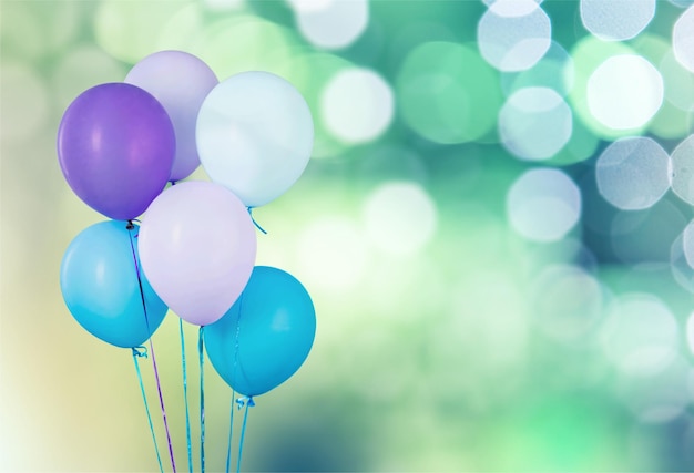 Colorful balloons with happy celebration party background