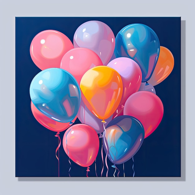Foto palloncini colorati con luci sullo sfondo