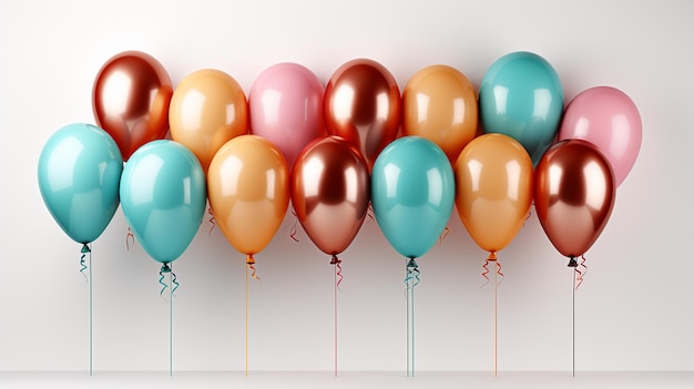 Colorful balloons with space for text holiday conceptgenerative ai