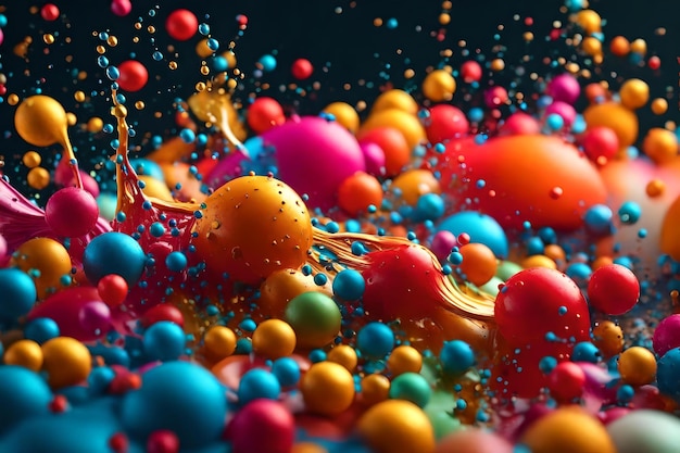 Colorful balls in a bowl of water