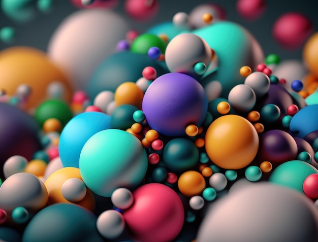 Красочные шарики Динамический фон жидких форм, созданный с помощью технологии генеративного искусственного интеллекта