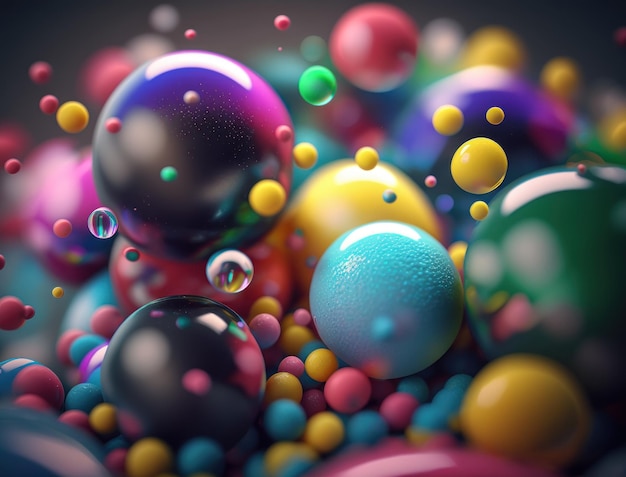 다채로운 공 Generative AI 기술로 만든 동적 액체 모양 배경