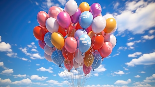 Colorful baloons in air hd 8k wallpaper stock photographic image