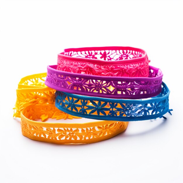 Photo colorful bands on white background