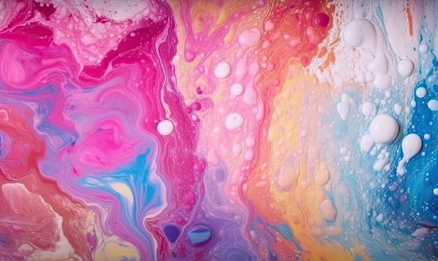 Colorful bath foam bubbles create a magical rainbow Creating using generative AI tools