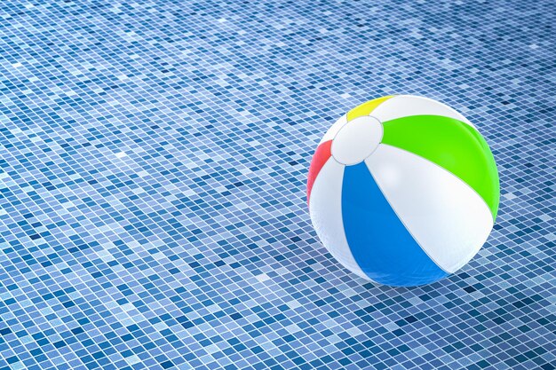 Colorful beach ball with space