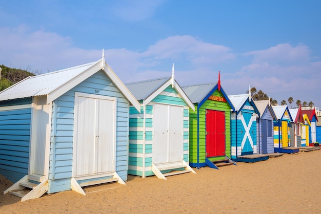 Colorful Beach House at Brighton Beach in Melbourne Australia