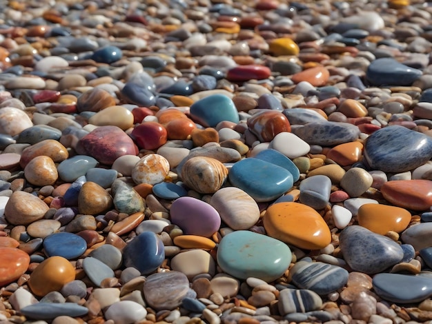 Colorful Beach Stones in their Raw Beauty