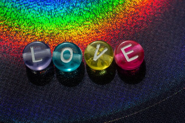 Photo colorful bead letters wording 'only you'