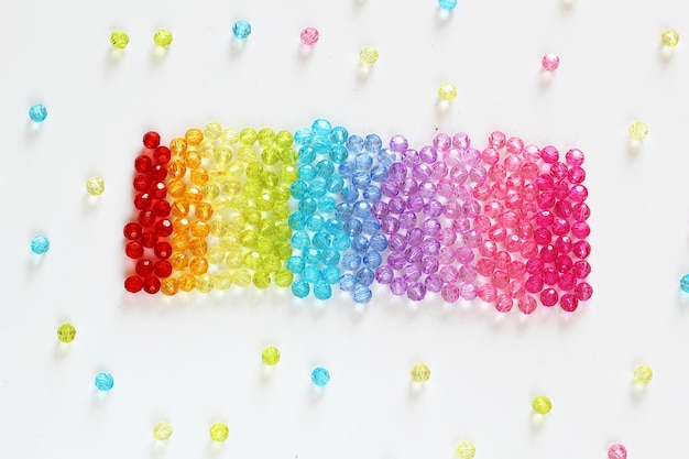 Photo colorful beads for background