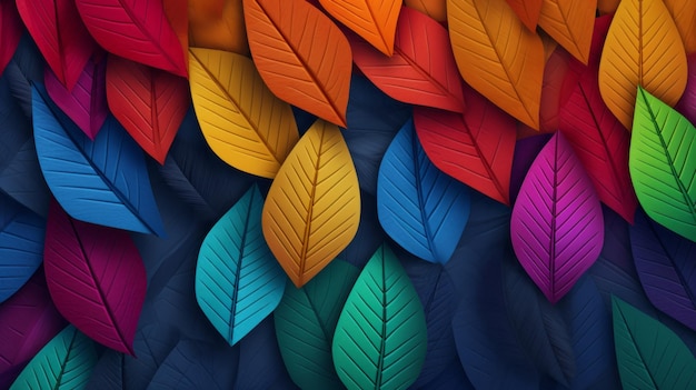 Colorful beautiful advertising background From bright leaves AI generation