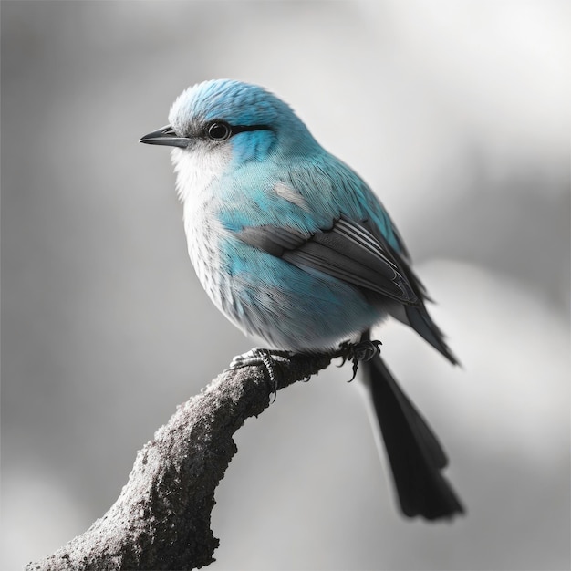 A Colorful Beautiful Bird Sitting On Tree Branch And Colorful Flower Ai Generative