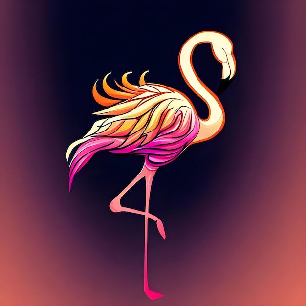 Colorful and beautiful Flamingo image for creating designs and logos