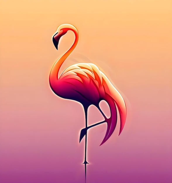 Colorful and beautiful Flamingo image for creating designs and logos