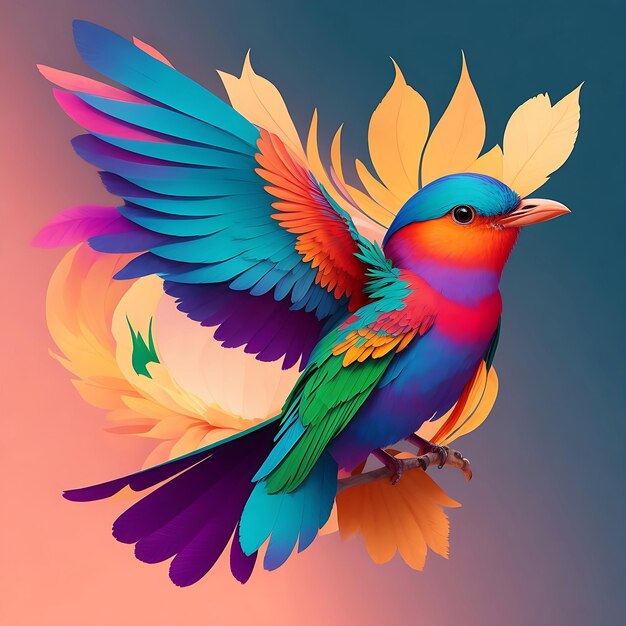 Colorful Beautiful illustration of the bird