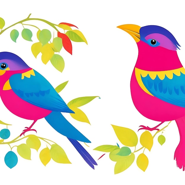 Colorful Beautiful illustration of the bird