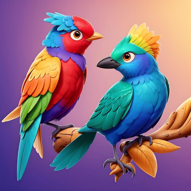 Colorful Beautiful illustration of the bird