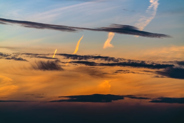 Colorful beautiful sunset sky background