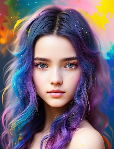 Photo colorful beautiful woman