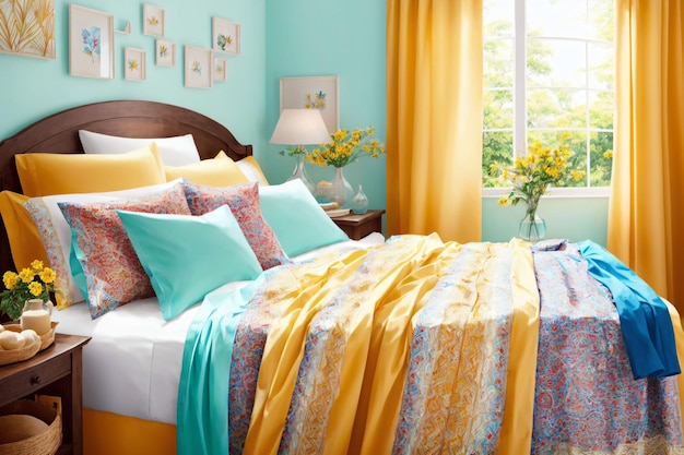 Colorful bed sheet