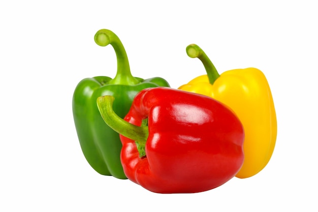 Colorful bell pepper isolated on white background.