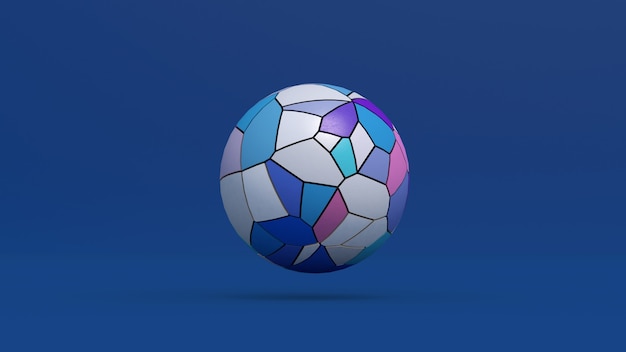 カラフルな大きな球。抽象的なイラスト、3Dレンダリング。