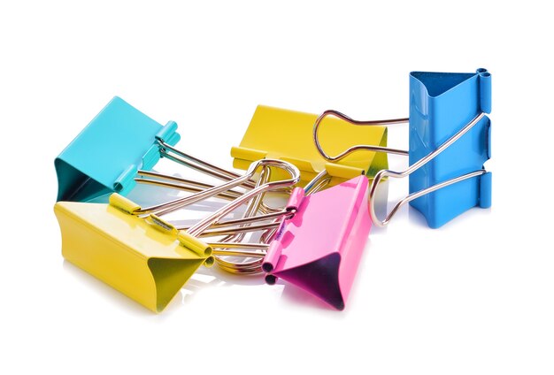 Colorful binder clip isolated