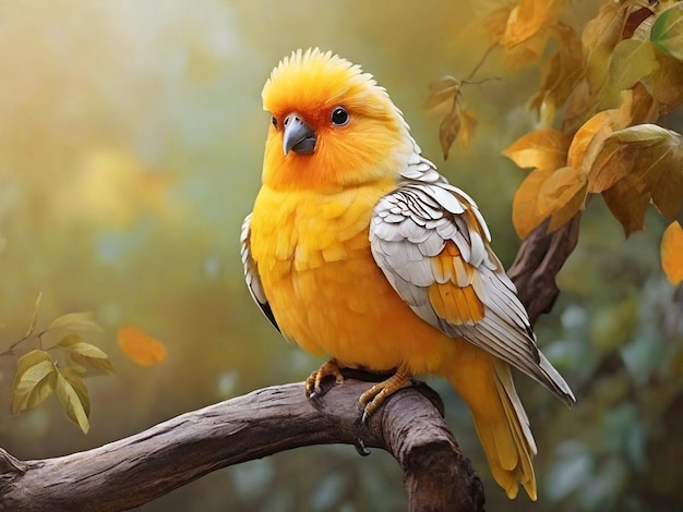 Colorful Bird Art color generative AI Photo