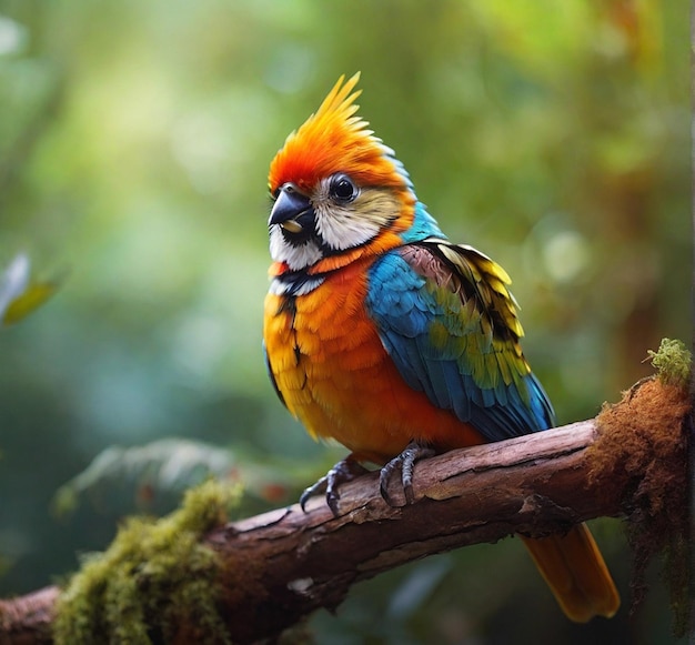 Colorful Bird Art color generative AI Photo