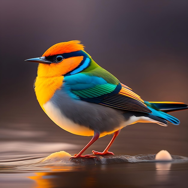 a colorful bird on a background of nature