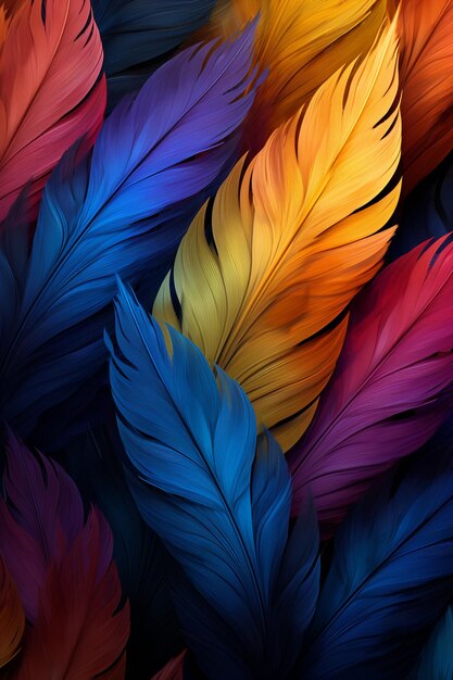 A colorful bird feathers background