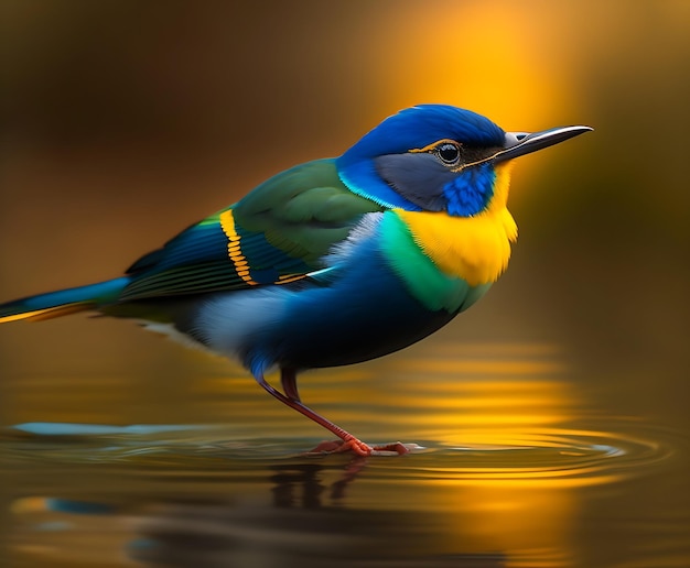 Colorful bird in forest