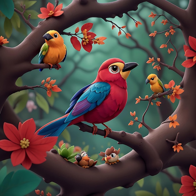 colorful bird in the forest