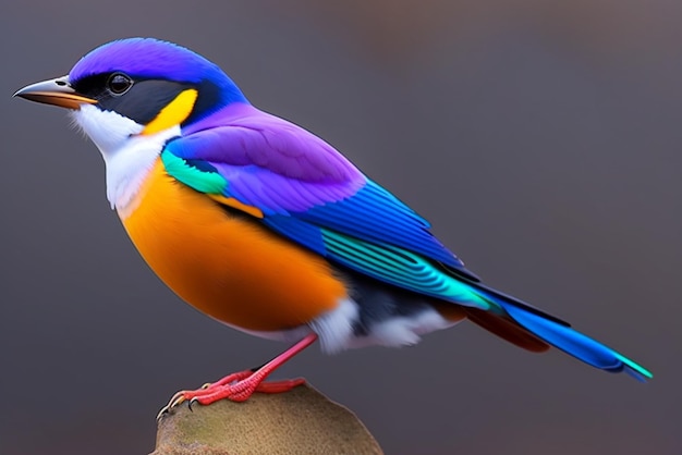 A colorful bird is sitting