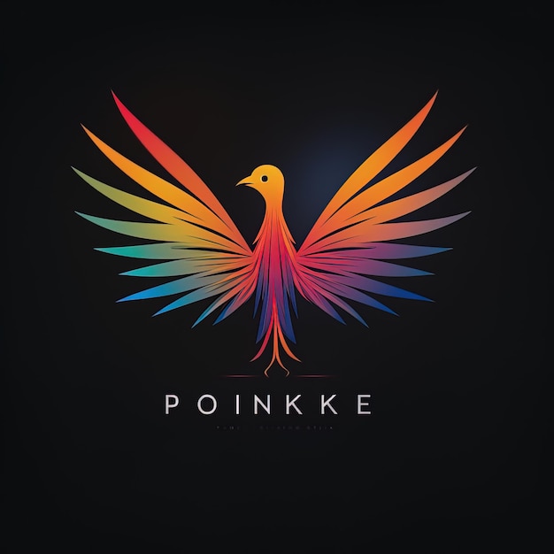 a colorful bird logo with a rainbow colored bird on the top.