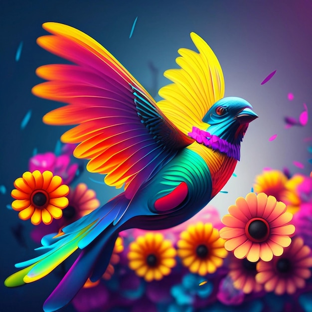 Colorful bird in nature