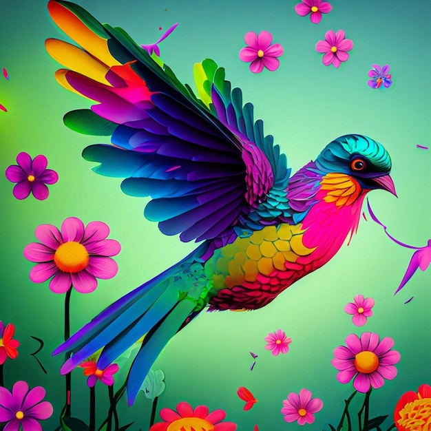 Colorful bird in nature