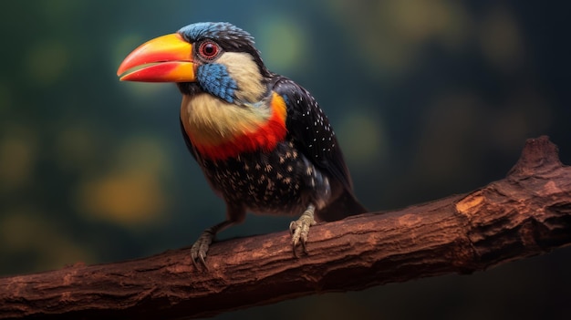 Colorful Bird Perched On Branch Zbrush Style Animalier Nikon D