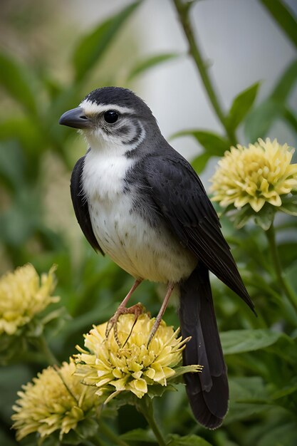 Photo a colorful bird perched on a flower